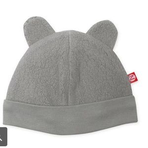 Gray Zutano Cozie Fleece Hat - 3m